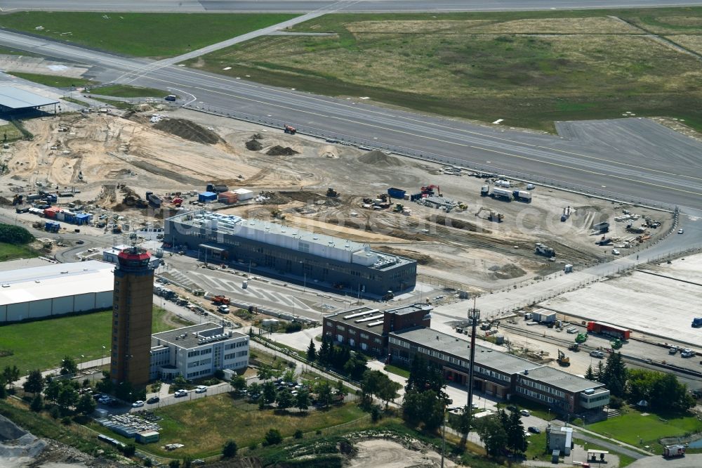 Aerial image Schönefeld - Expansion and construction site on the grounds of the airport Regierungsflughafen - Empfangsgebaeude in Protokollbereich on Flughafen BER in Schoenefeld in the state Brandenburg, Germany