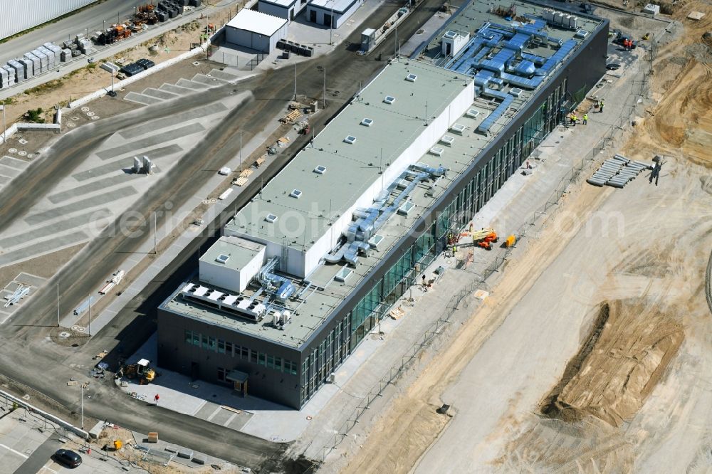 Aerial image Schönefeld - Expansion and construction site on the grounds of the airport Regierungsflughafen - Empfangsgebaeude in Protokollbereich on Flughafen BER in Schoenefeld in the state Brandenburg, Germany