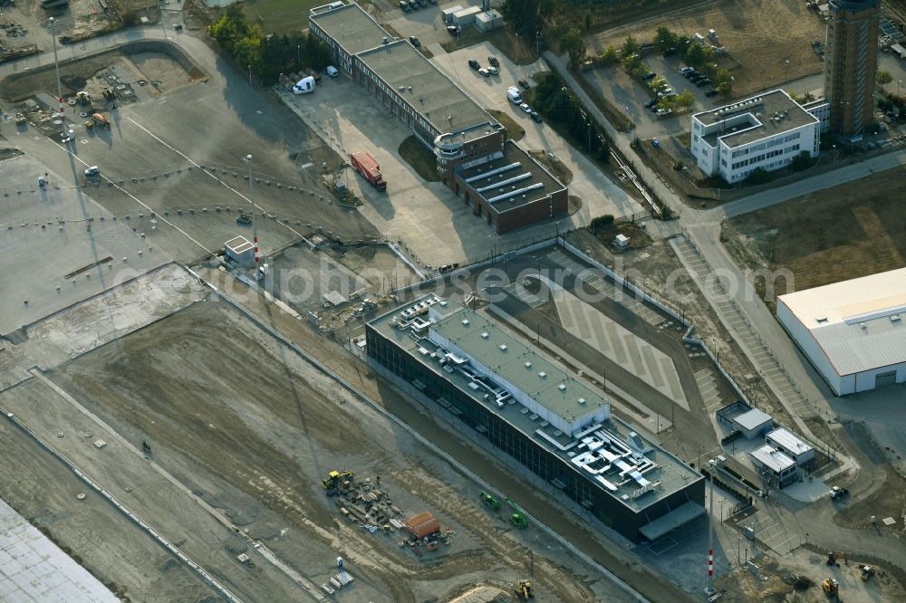 Schönefeld from above - Expansion and construction site on the grounds of the airport Regierungsflughafen - Empfangsgebaeude in Protokollbereich on Flughafen BER in Schoenefeld in the state Brandenburg, Germany