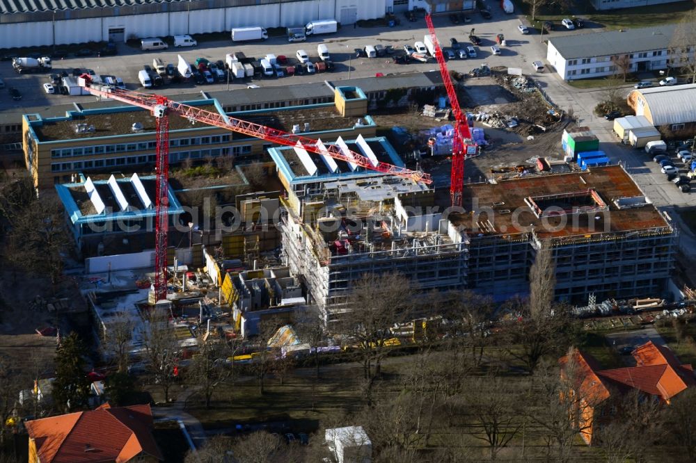 Berlin from above - New construction site for a rehabilitation center of the rehabilitation clinic of BG Klinikum Unfallkrankenhaus Berlin gGmbH in the district Marzahn in Berlin, Germany