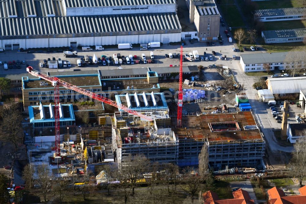 Aerial image Berlin - New construction site for a rehabilitation center of the rehabilitation clinic of BG Klinikum Unfallkrankenhaus Berlin gGmbH in the district Marzahn in Berlin, Germany