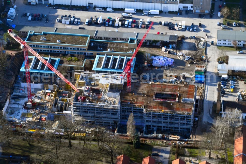 Aerial photograph Berlin - New construction site for a rehabilitation center of the rehabilitation clinic of BG Klinikum Unfallkrankenhaus Berlin gGmbH in the district Marzahn in Berlin, Germany