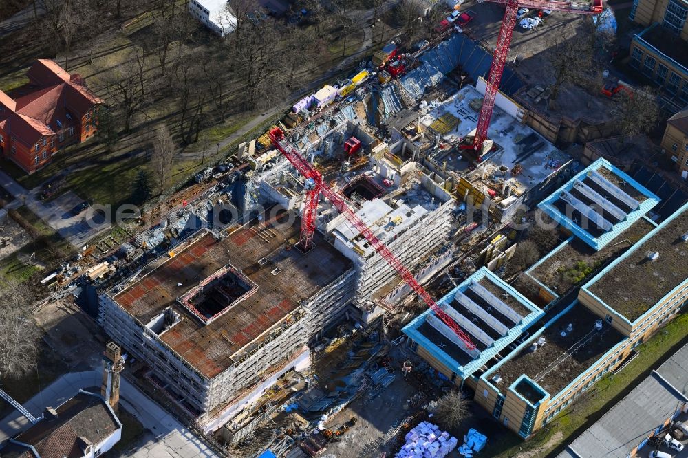 Berlin from above - New construction site for a rehabilitation center of the rehabilitation clinic of BG Klinikum Unfallkrankenhaus Berlin gGmbH in the district Marzahn in Berlin, Germany