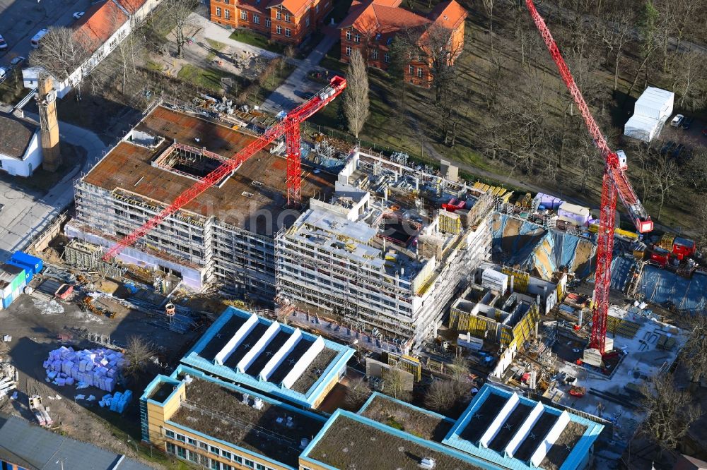 Aerial image Berlin - New construction site for a rehabilitation center of the rehabilitation clinic of BG Klinikum Unfallkrankenhaus Berlin gGmbH in the district Marzahn in Berlin, Germany