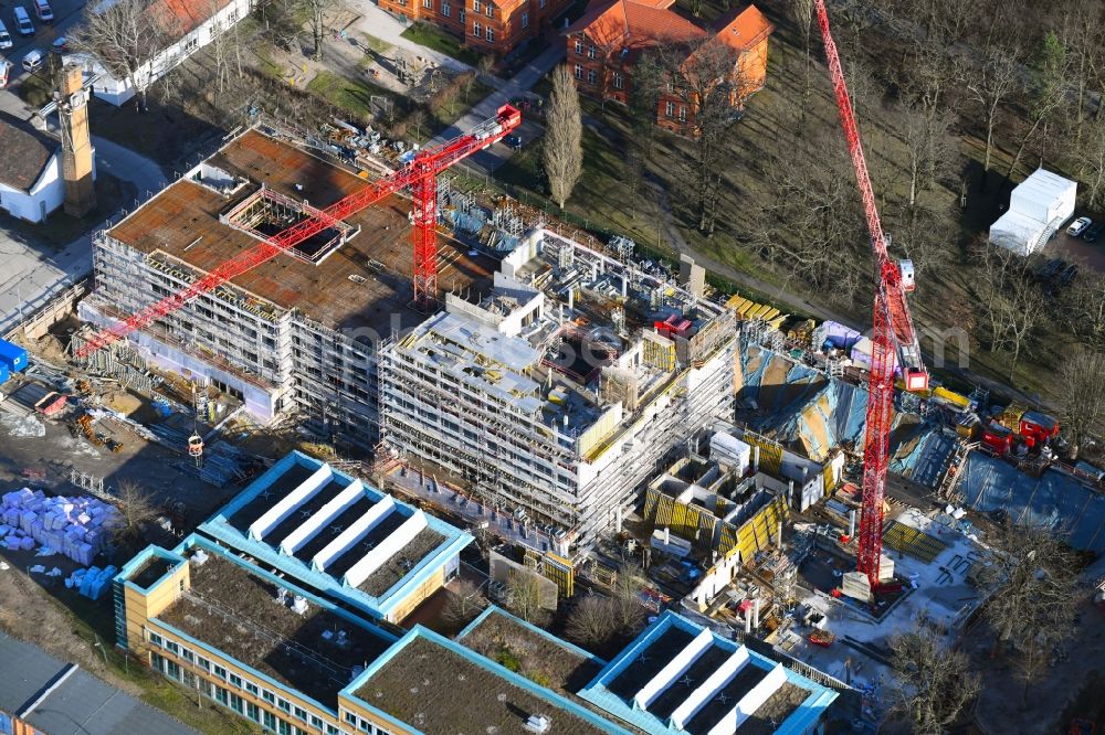 Aerial photograph Berlin - New construction site for a rehabilitation center of the rehabilitation clinic of BG Klinikum Unfallkrankenhaus Berlin gGmbH in the district Marzahn in Berlin, Germany