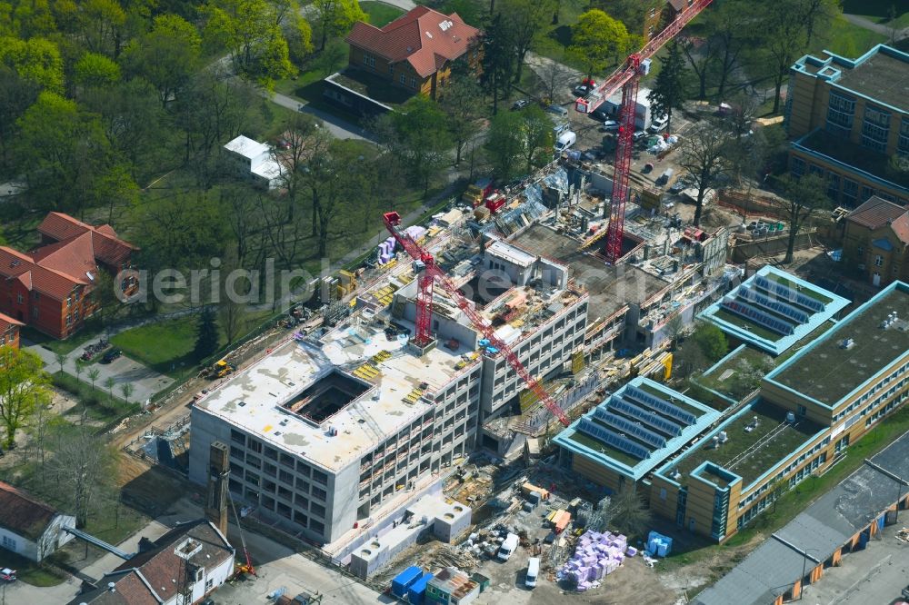 Berlin from above - New construction site for a rehabilitation center of the rehabilitation clinic of BG Klinikum Unfallkrankenhaus Berlin gGmbH in the district Marzahn in Berlin, Germany