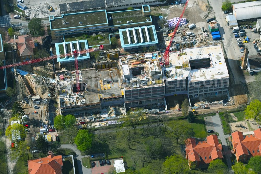 Berlin from the bird's eye view: New construction site for a rehabilitation center of the rehabilitation clinic of BG Klinikum Unfallkrankenhaus Berlin gGmbH in the district Marzahn in Berlin, Germany