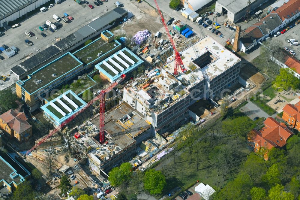 Aerial photograph Berlin - New construction site for a rehabilitation center of the rehabilitation clinic of BG Klinikum Unfallkrankenhaus Berlin gGmbH in the district Marzahn in Berlin, Germany