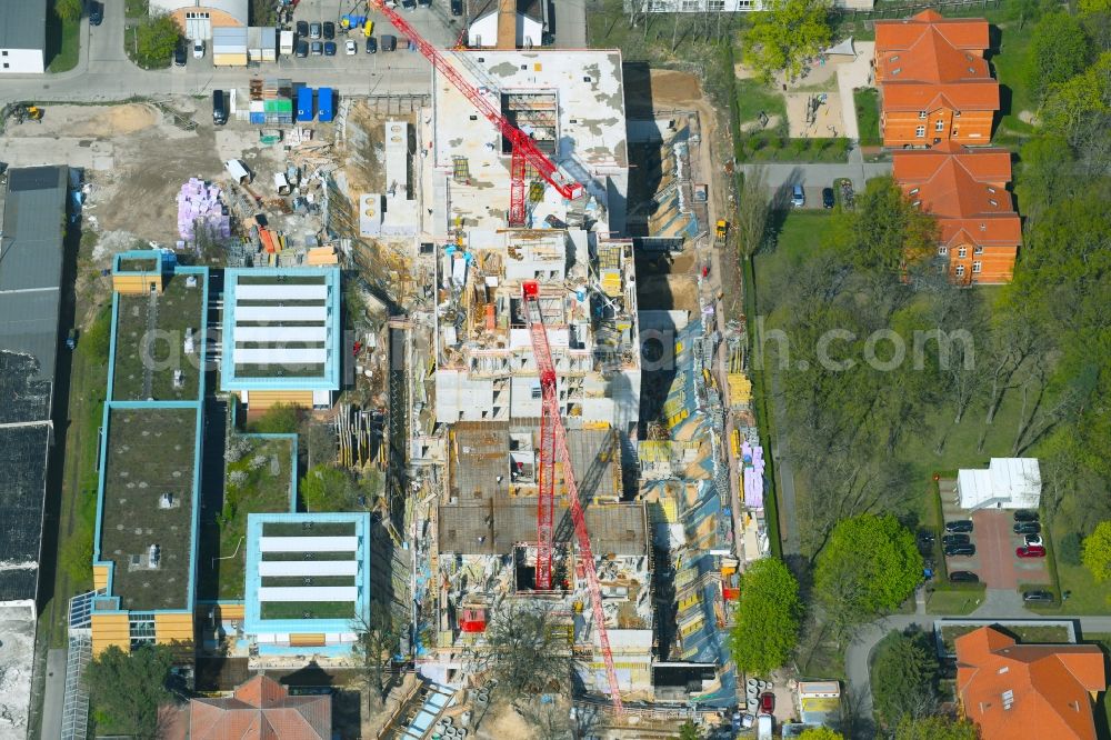 Aerial image Berlin - New construction site for a rehabilitation center of the rehabilitation clinic of BG Klinikum Unfallkrankenhaus Berlin gGmbH in the district Marzahn in Berlin, Germany