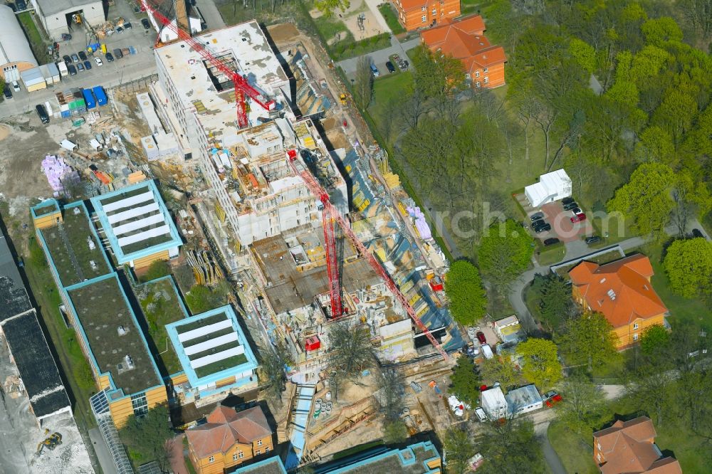 Aerial photograph Berlin - New construction site for a rehabilitation center of the rehabilitation clinic of BG Klinikum Unfallkrankenhaus Berlin gGmbH in the district Marzahn in Berlin, Germany