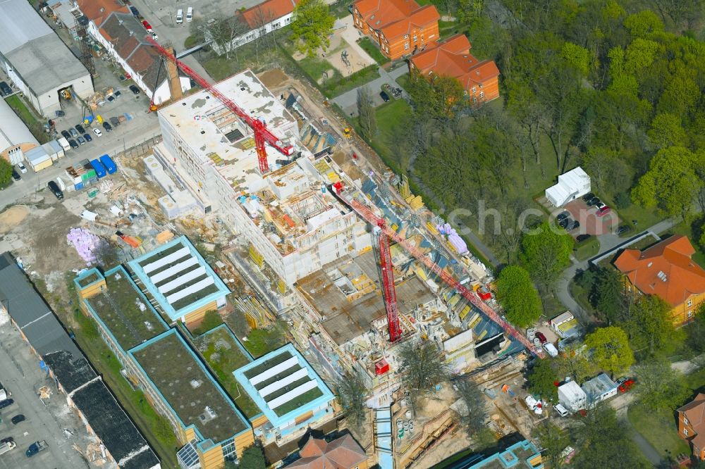 Berlin from above - New construction site for a rehabilitation center of the rehabilitation clinic of BG Klinikum Unfallkrankenhaus Berlin gGmbH in the district Marzahn in Berlin, Germany