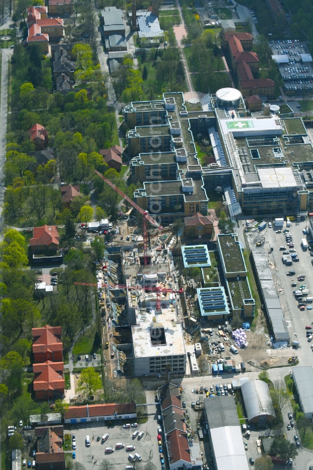 Aerial image Berlin - New construction site for a rehabilitation center of the rehabilitation clinic of BG Klinikum Unfallkrankenhaus Berlin gGmbH in the district Marzahn in Berlin, Germany