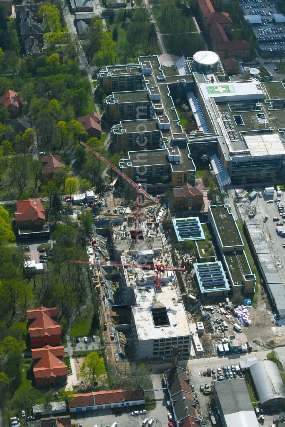 Aerial photograph Berlin - New construction site for a rehabilitation center of the rehabilitation clinic of BG Klinikum Unfallkrankenhaus Berlin gGmbH in the district Marzahn in Berlin, Germany