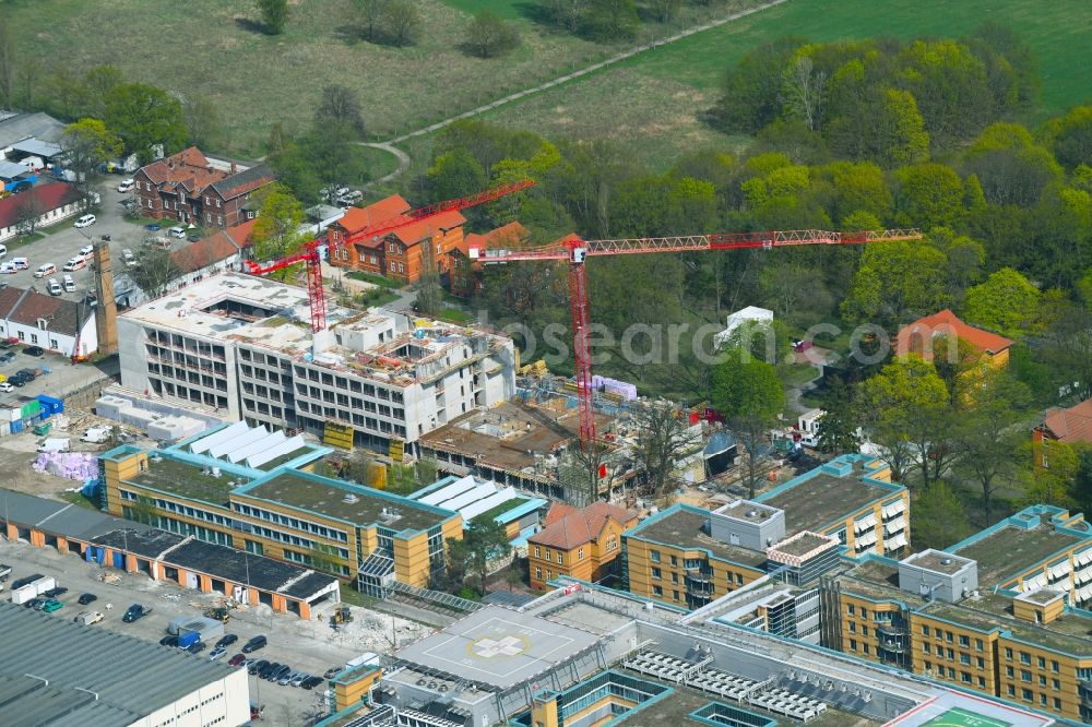 Aerial image Berlin - New construction site for a rehabilitation center of the rehabilitation clinic of BG Klinikum Unfallkrankenhaus Berlin gGmbH in the district Marzahn in Berlin, Germany