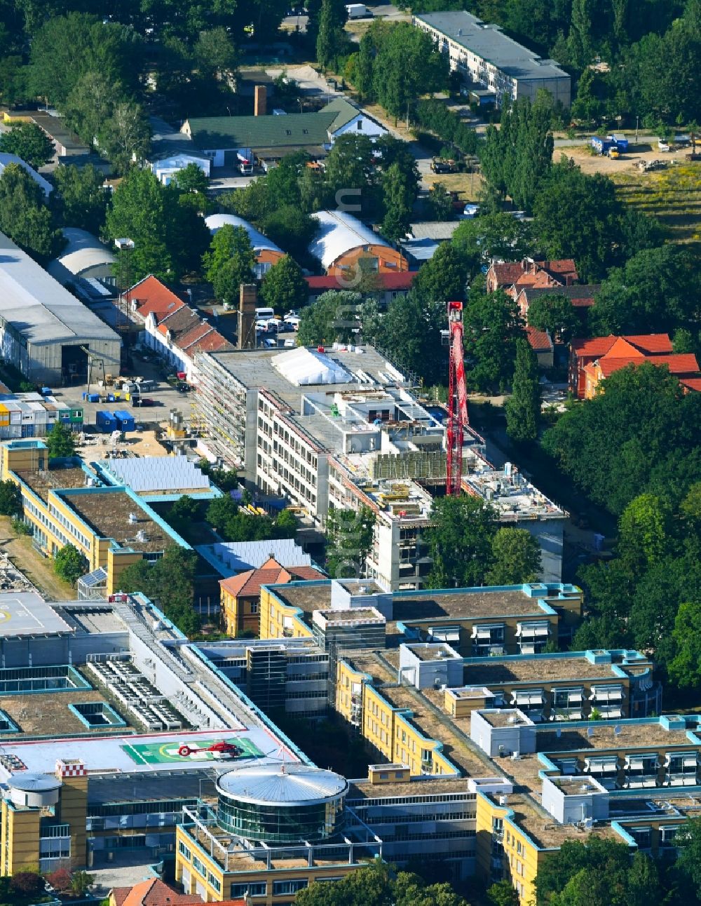 Berlin from above - New construction site for a rehabilitation center of the rehabilitation clinic of BG Klinikum Unfallkrankenhaus Berlin gGmbH in the district Marzahn in Berlin, Germany