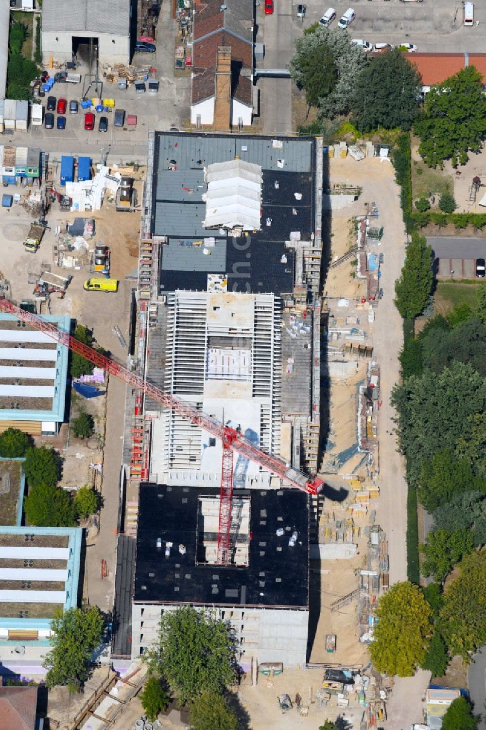 Berlin from the bird's eye view: New construction site for a rehabilitation center of the rehabilitation clinic of BG Klinikum Unfallkrankenhaus Berlin gGmbH in the district Marzahn in Berlin, Germany