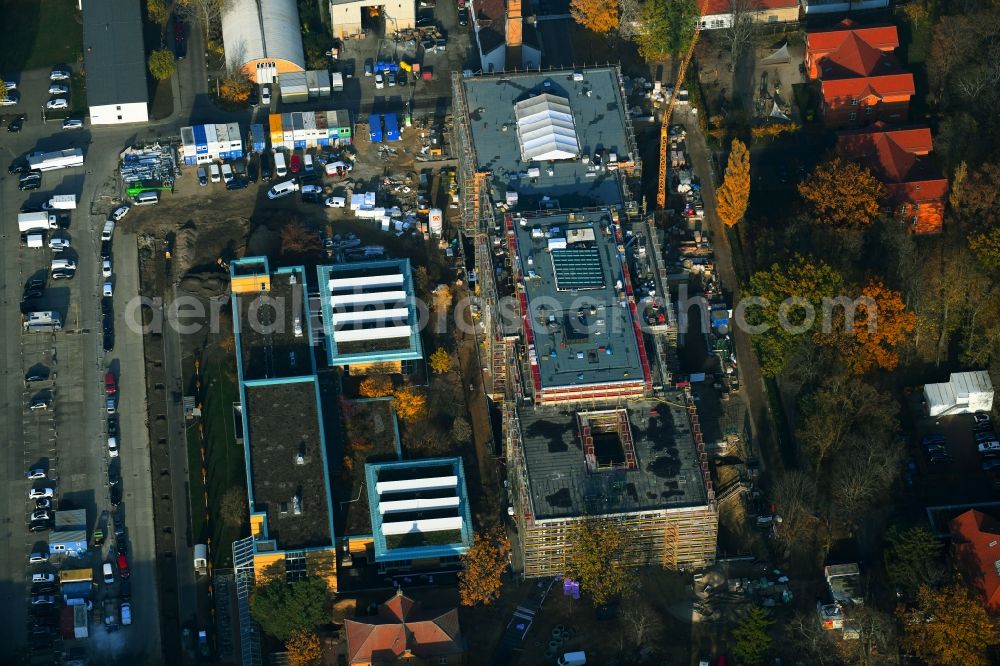 Berlin from the bird's eye view: New construction site for a rehabilitation center of the rehabilitation clinic of BG Klinikum Unfallkrankenhaus Berlin gGmbH in the district Marzahn in Berlin, Germany