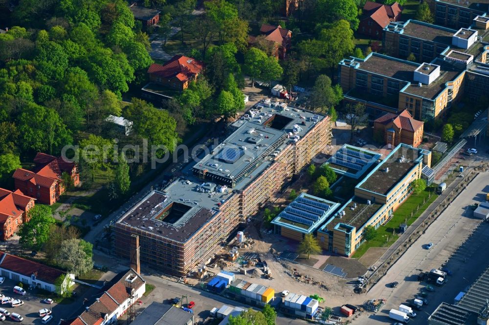 Berlin from the bird's eye view: New construction site for a rehabilitation center of the rehabilitation clinic of BG Klinikum Unfallkrankenhaus Berlin gGmbH in the district Marzahn in Berlin, Germany