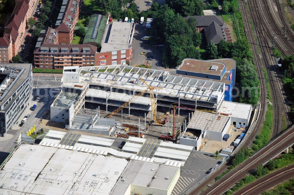 Aerial image Hamburg - The new construction site of a self-storage warehouse on Stresemannstrasse in Hamburg. The Self Storage Your Storage LV GmbH expands its self-storage depot here in Hamburg