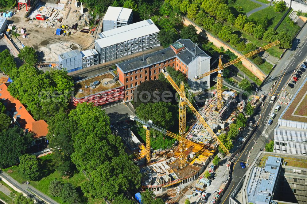 Aerial image Berlin - New construction site of the administrative building of the state authority Federal President's Office on Elisabeth-Abegg-Strasse - Alt Moabit in the district of Moabit in Berlin, Germany