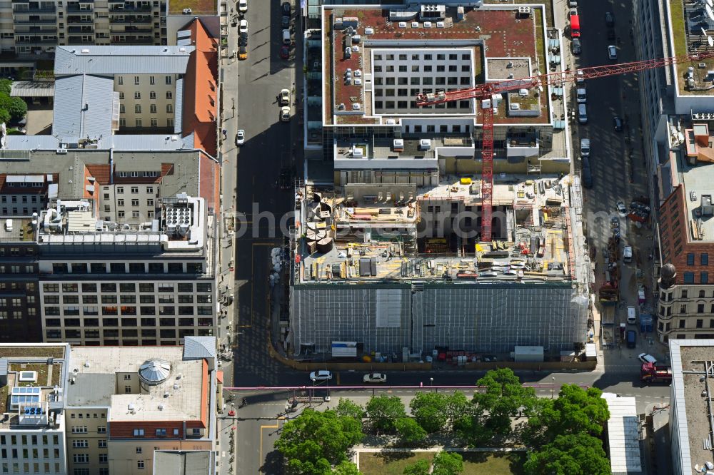 Aerial photograph Berlin - New construction site Administrative buildings of the state authority of Deutscher Bundestag on Neustaedtische Kirchstrasse in the district Mitte in Berlin, Germany