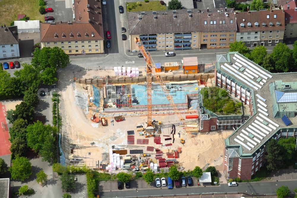 Aerial photograph Aschaffenburg - New construction site Administrative buildings of the state authority of Landratsamt in Aschaffenburg in the state Bavaria, Germany