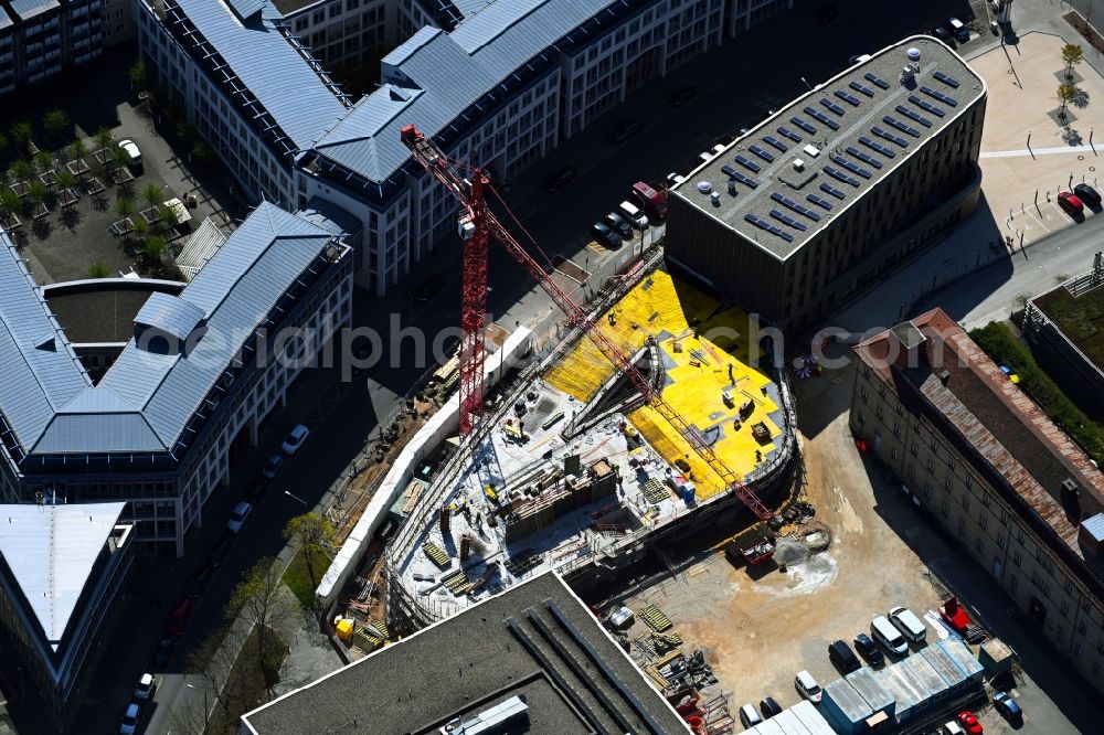 Aerial image Nürnberg - New construction site Administrative buildings of the state authority Zentrum Bayern Familie and Soziales in the district Himpfelshof in Nuremberg in the state Bavaria, Germany