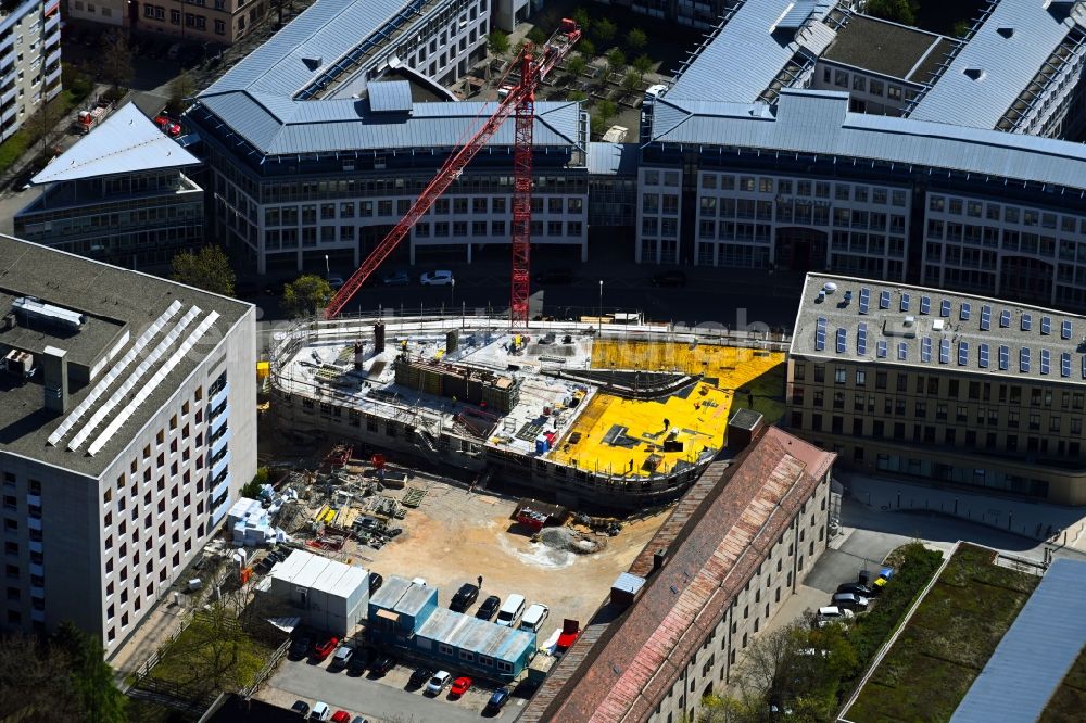 Aerial photograph Nürnberg - New construction site Administrative buildings of the state authority Zentrum Bayern Familie and Soziales in the district Himpfelshof in Nuremberg in the state Bavaria, Germany