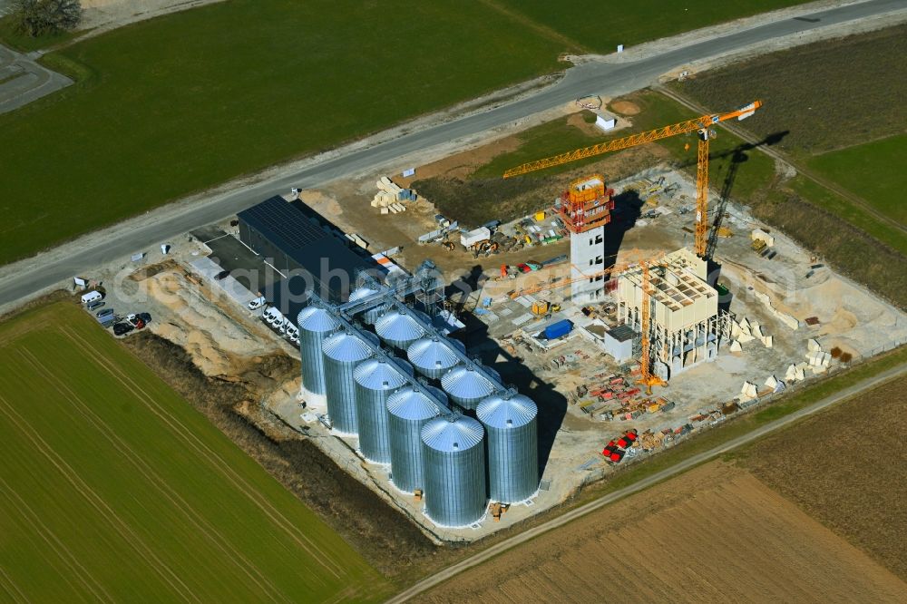 Aerial photograph Mindelheim - New construction - construction site on the buildings and production halls of the factory premises der A.G.H. - Agrarhandelsges. Mbh on Stillachstrasse in Mindelheim in the state Bavaria, Germany