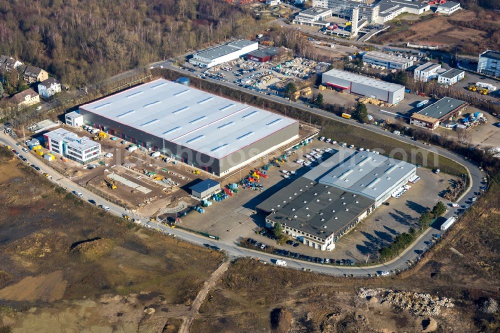 Bochum from above - New building - construction site on the factory premises of BROCK Kehrtechnik GmbH on Arnoldschacht in Bochum in the state North Rhine-Westphalia, Germany