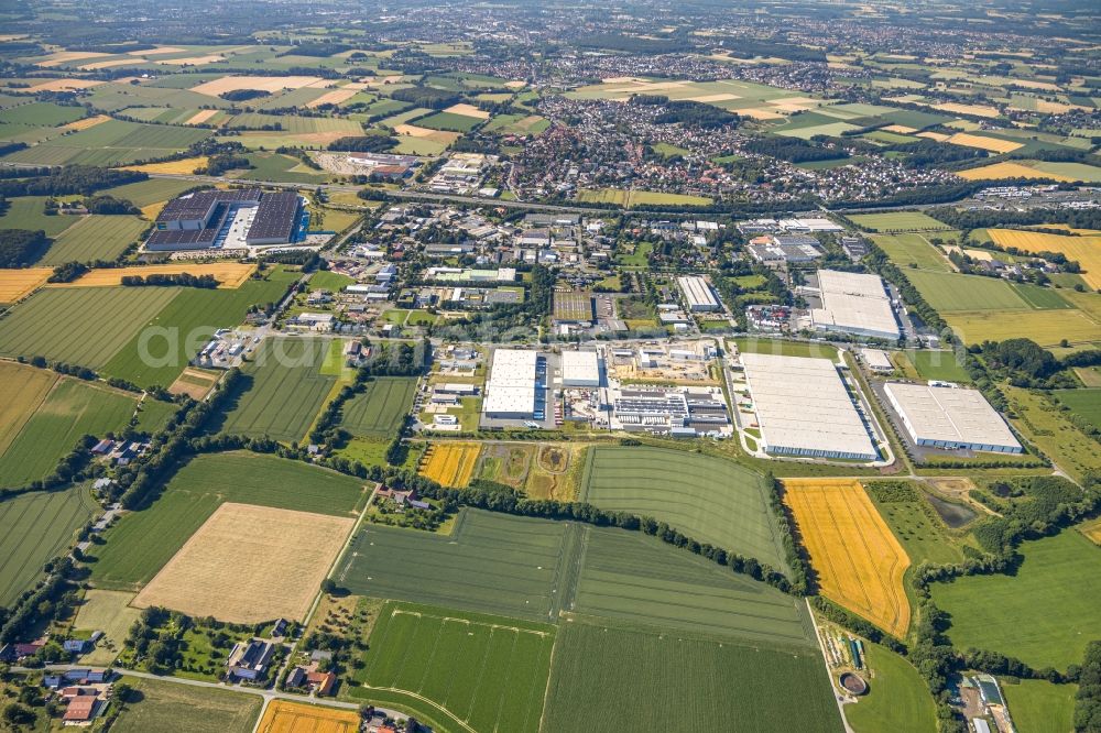 Aerial photograph Hamm - New building - construction site on the factory premises of the construction company Hugo Schneider GmbH on Oberallener Weg in Hamm in the state North Rhine-Westphalia, Germany