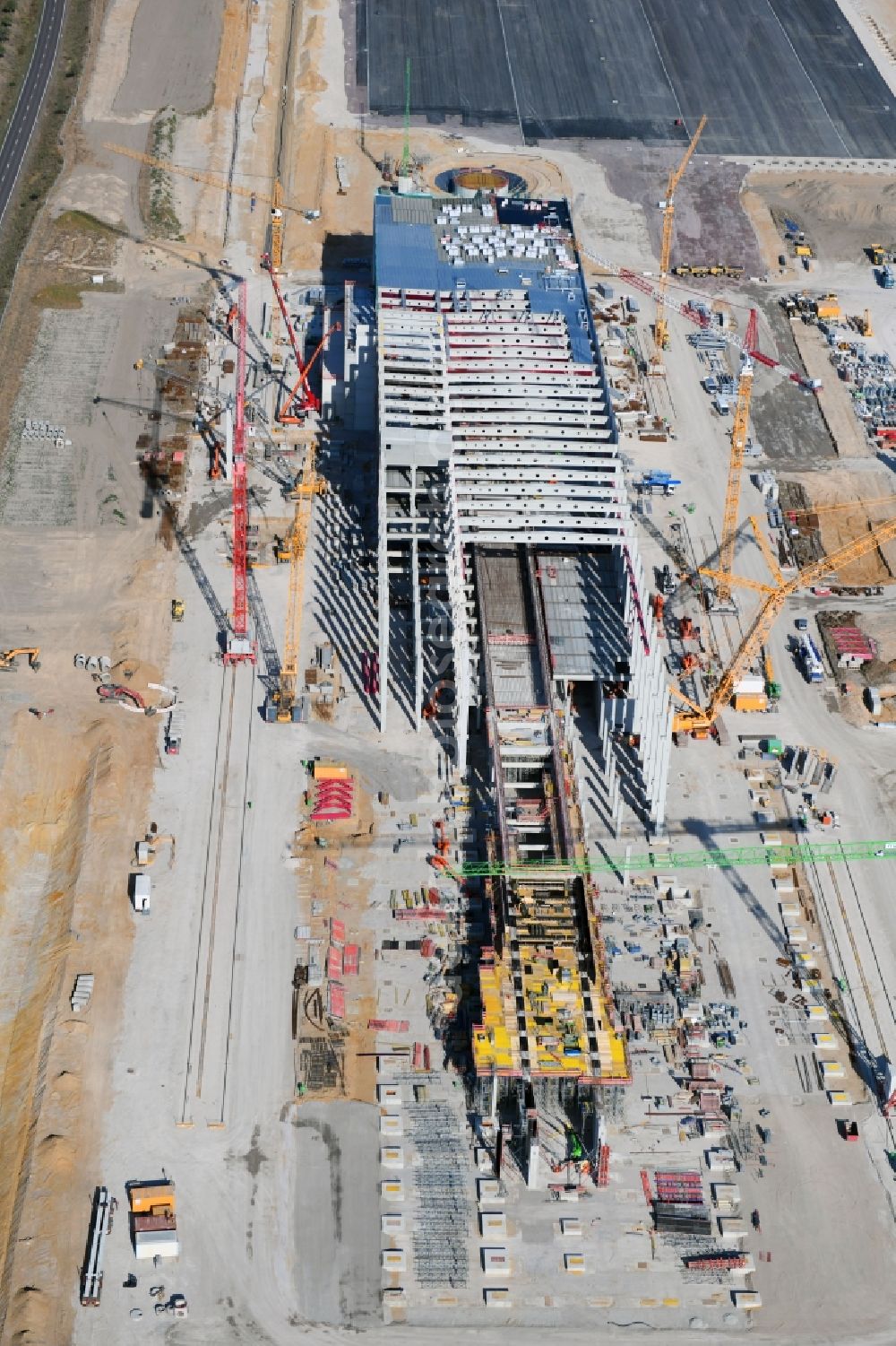 Aerial photograph Sandersdorf - New building - construction site on the paper factory premises of Progroup AG in Sandersdorf in the state Saxony-Anhalt, Germany