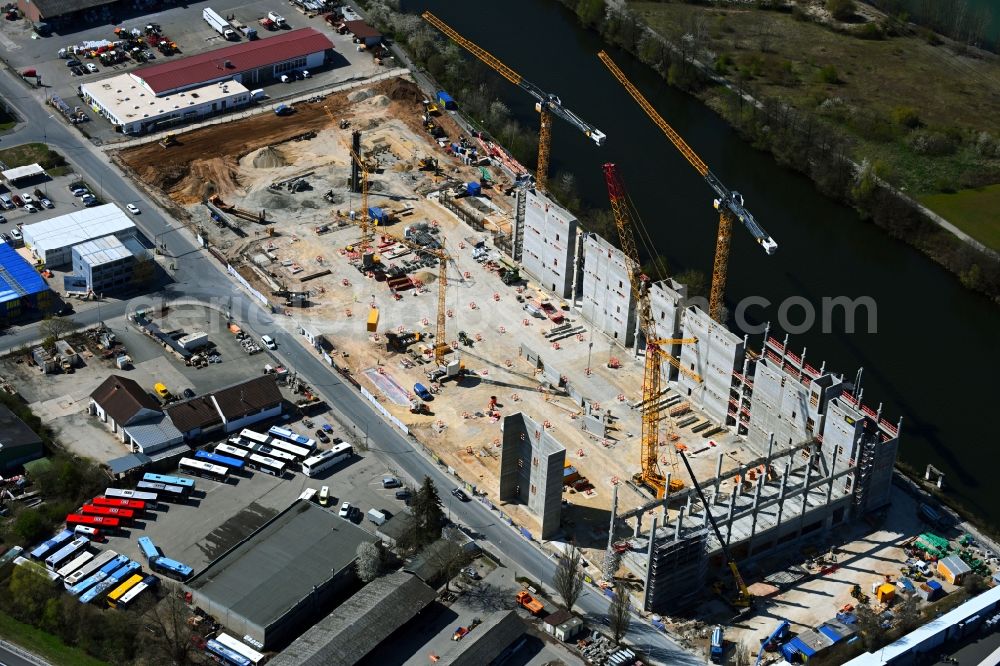 Aerial photograph Forchheim - New building - construction site on the factory premises Produktionsbetrieb Siemens Healthineers in Forchheim in the state Bavaria, Germany