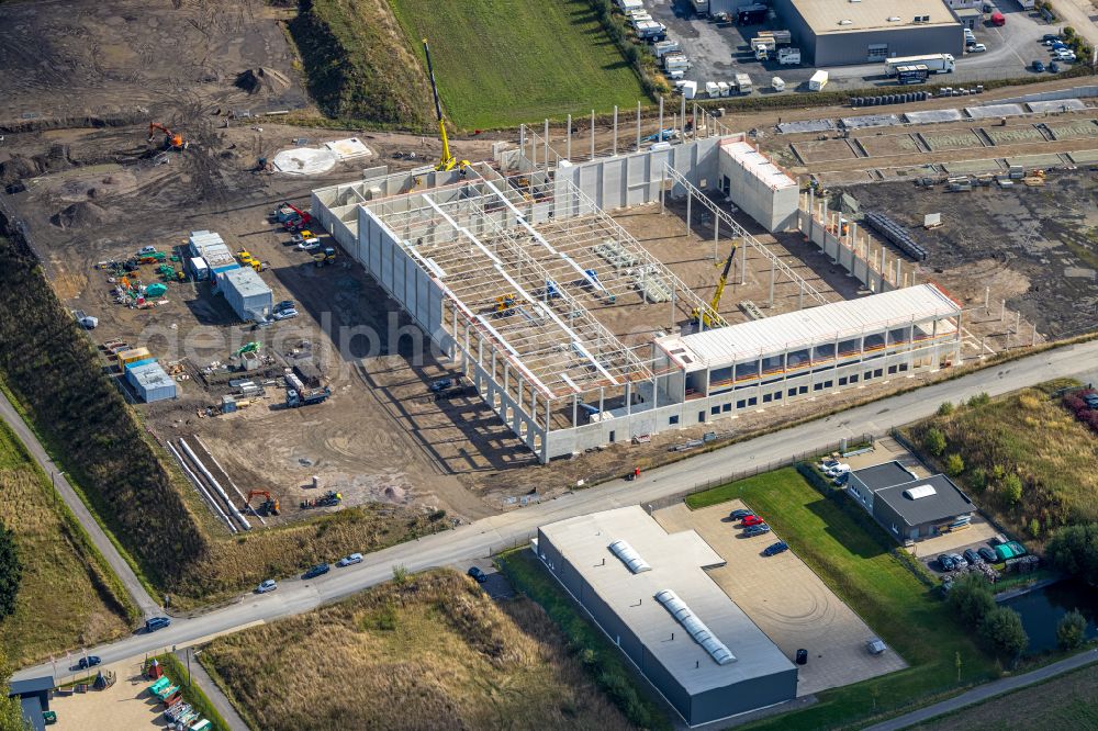 Arnsberg from above - New building - construction site on the factory premises of the weapons company UMAREX GmbH & Co. KG on street Gut Nierhof in the district Bachum in Arnsberg at Sauerland in the state North Rhine-Westphalia, Germany