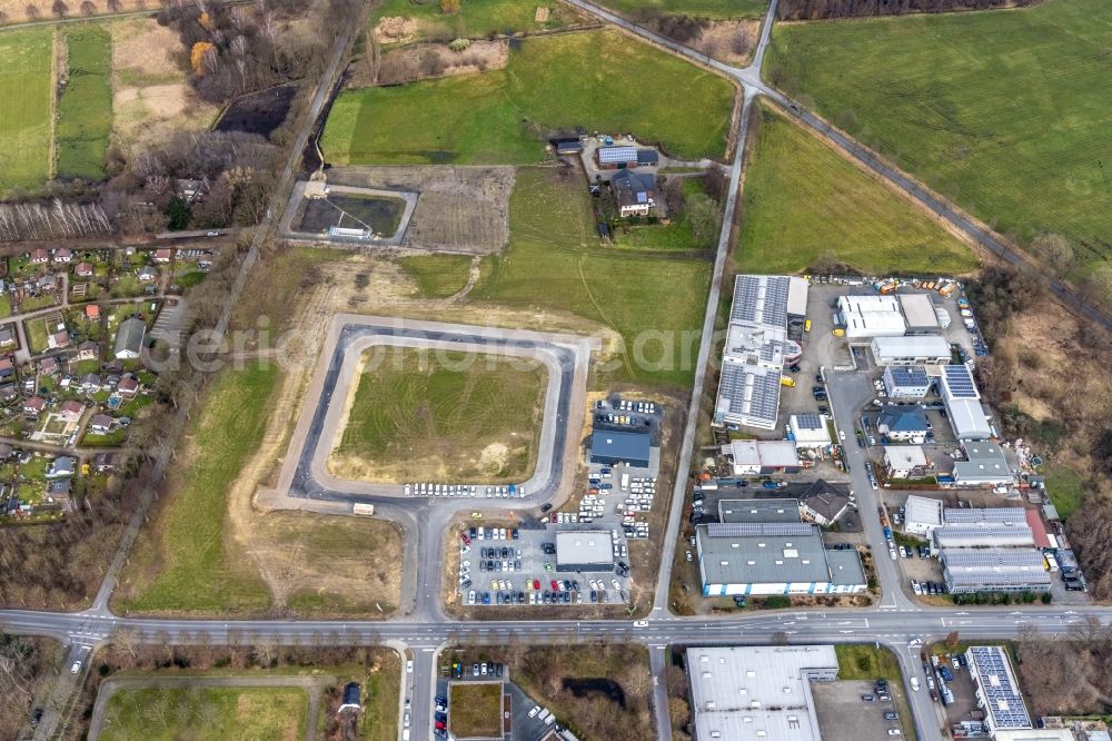 Kirchhellen from above - New building construction sites in the industrial park Im Pinntal in the district Kirchhellen in Bottrop in the state North Rhine-Westphalia, Germany