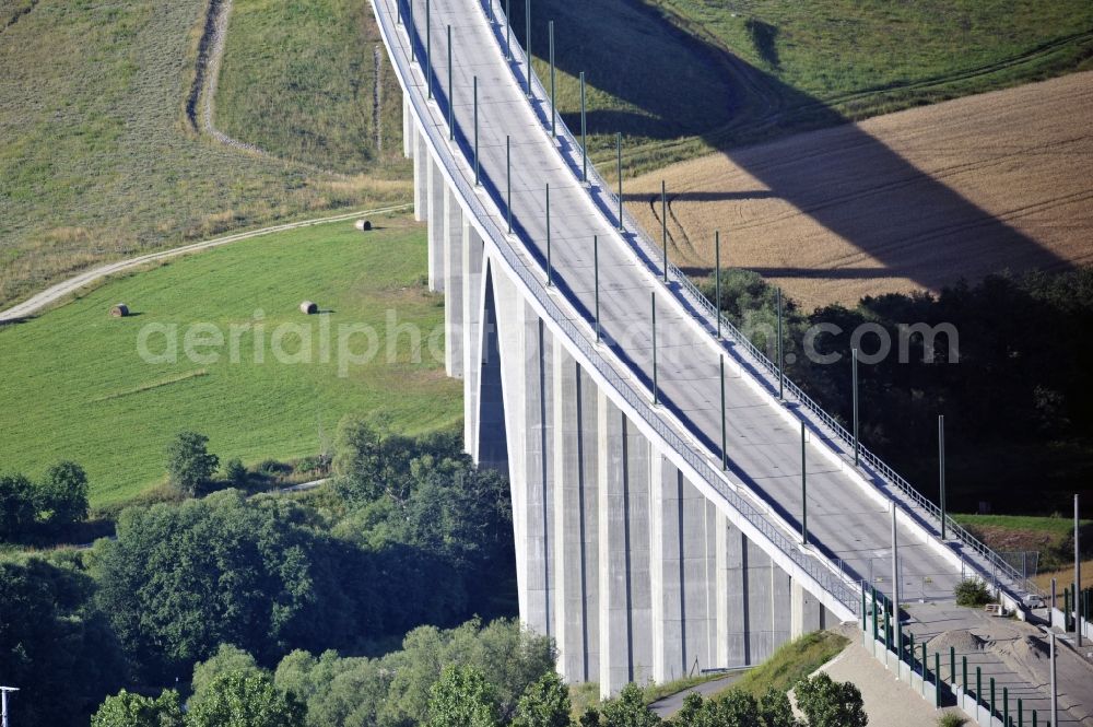 Aerial image Wümbach - 23/07/2012 Construction site of viaduct Wümbach railway in Thuringia