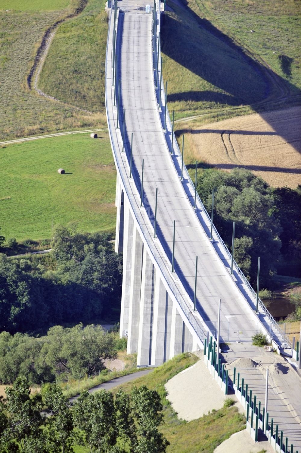 Aerial photograph Wümbach - 23/07/2012 Construction site of viaduct Wümbach railway in Thuringia