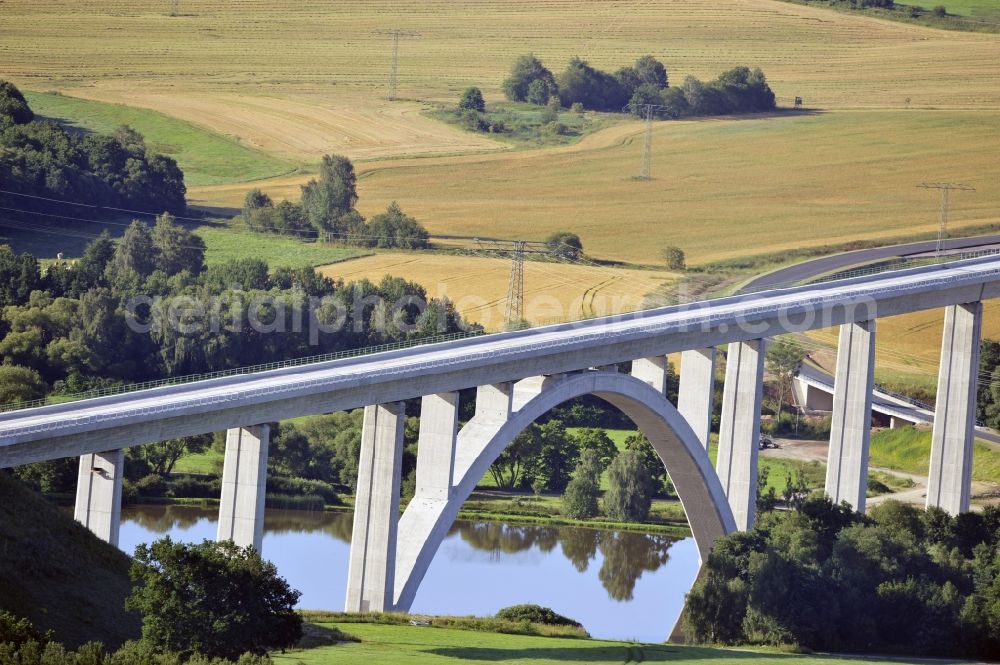 Aerial image Wümbach - 23/07/2012 Construction site of viaduct Wümbach railway in Thuringia