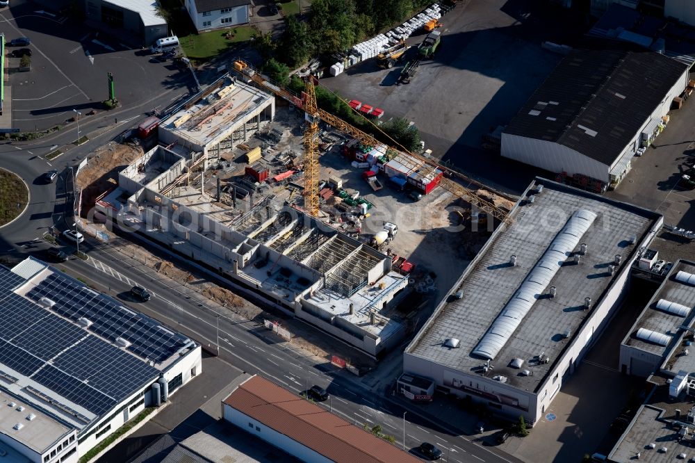 Marktheidenfeld from the bird's eye view: New construction on the fire station area of the fire depot Am Nordring - Karbacher Strasse in Marktheidenfeld in the state Bavaria, Germany