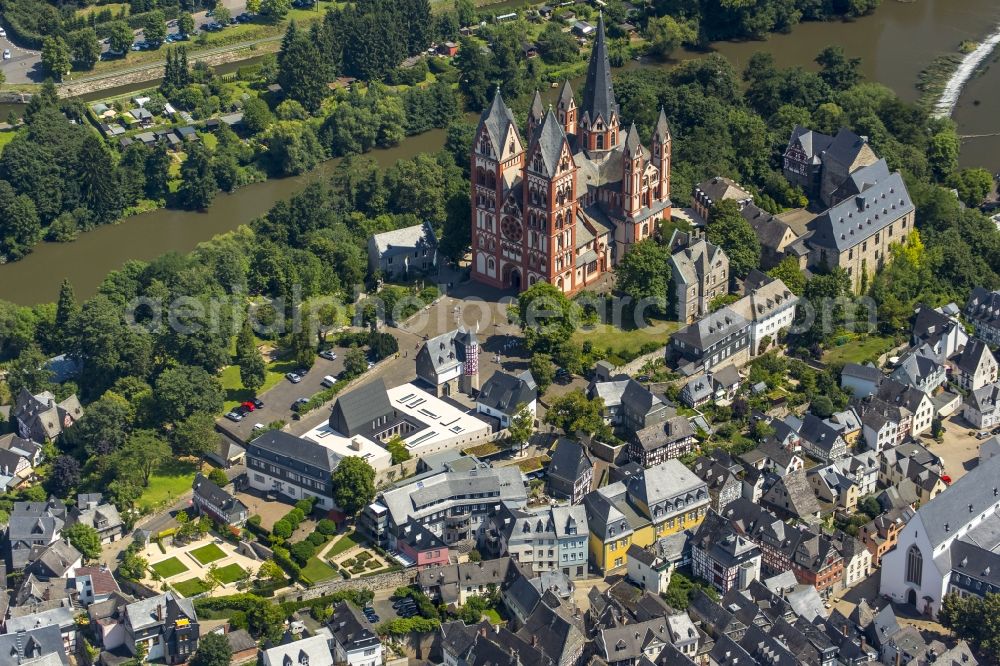 Limburg an der Lahn from above - Construction of the Episcopal residence at the Cathedral Square in Limburg an der Lahn in Hesse