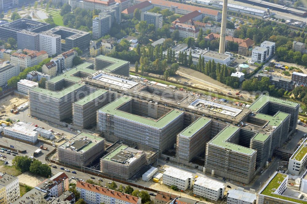 Aerial image Berlin Mitte - Construction site of the new build Federal Intelligence Service BND at the street Chausseestrasse in Berlin