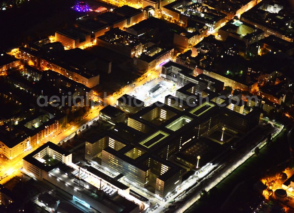 Berlin from above - View of the construction site to the new BND headquarters at Chausseestrass in the district Mitte. The Federal Intelligence Service (BND) builds on a 10 acre site for about 4,000 employees. It is built according to plans by the Berlin architects offices Kleihues + Kleihues