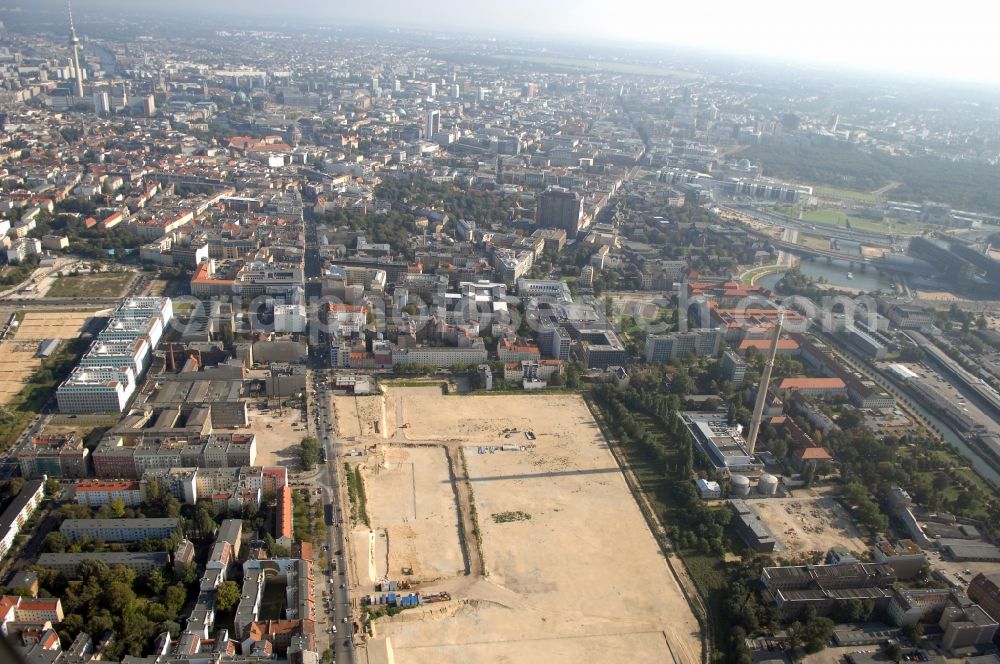 Berlin from the bird's eye view: Construction of BND headquarters on Chausseestrasse in the Mitte district of the capital Berlin