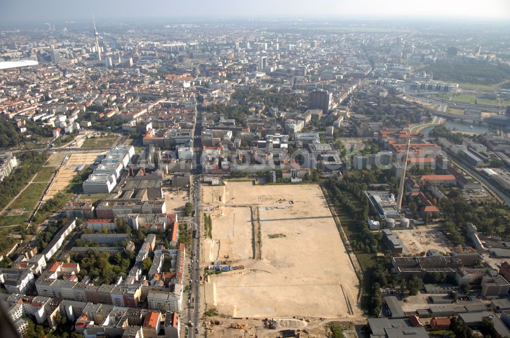 Aerial photograph Berlin - Construction of BND headquarters on Chausseestrasse in the Mitte district of the capital Berlin