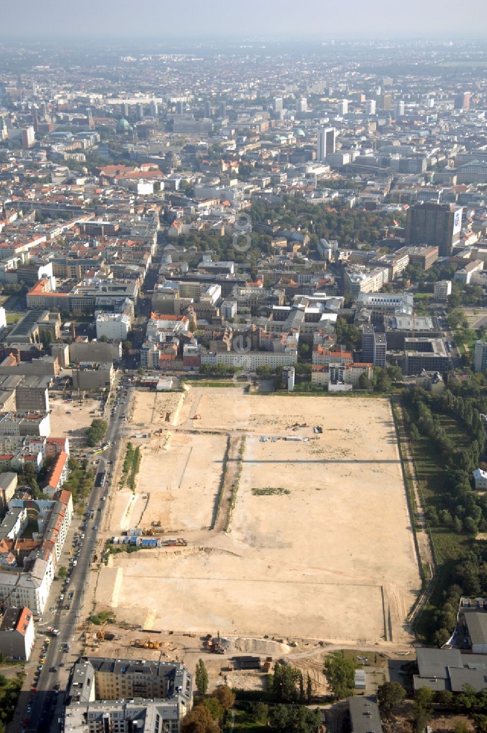 Berlin from the bird's eye view: Construction of BND headquarters on Chausseestrasse in the Mitte district of the capital Berlin