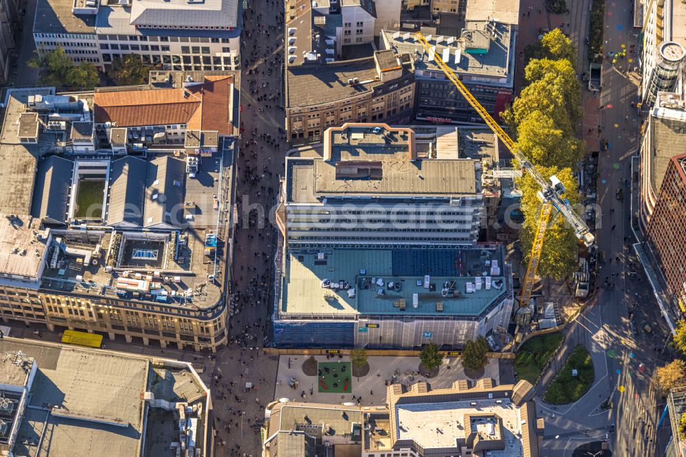 Aerial image Dortmund - Construction site to build a new office and commercial building on street Kampstrasse - Platz von Netanya in Dortmund at Ruhrgebiet in the state North Rhine-Westphalia, Germany