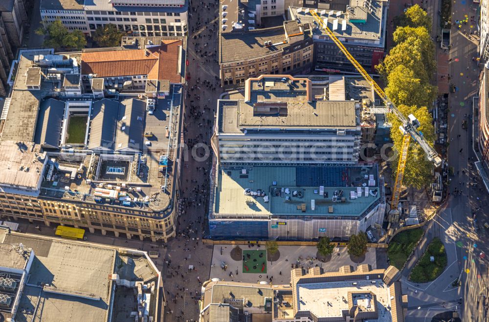 Dortmund from the bird's eye view: Construction site to build a new office and commercial building on street Kampstrasse - Platz von Netanya in Dortmund at Ruhrgebiet in the state North Rhine-Westphalia, Germany