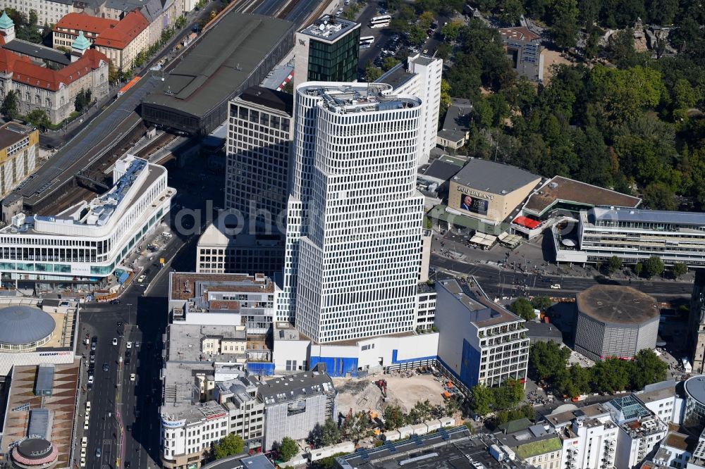 Aerial photograph Berlin - Construction site to build a new office and commercial building on Gelaende the formerly Gloria Palast on Kurfuerstendonm in the district Charlottenburg in Berlin, Germany