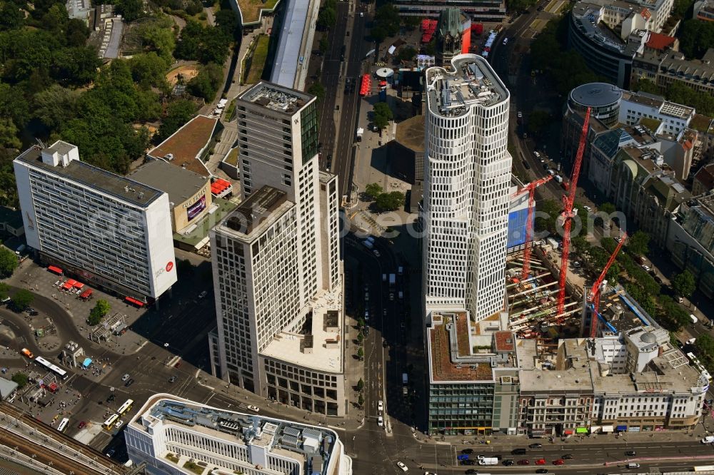 Aerial photograph Berlin - Construction site to build a new office and commercial building on Gelaende the formerly Gloria Palast on Kurfuerstendonm in the district Charlottenburg in Berlin, Germany