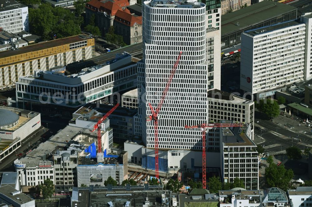 Berlin from above - Construction site to build a new office and commercial building on Gelaende the formerly Gloria Palast on Kurfuerstendonm in the district Charlottenburg in Berlin, Germany